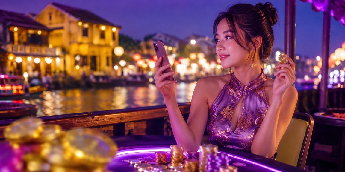 Giao diện hiện đại của gf63 với các trò chơi casino neon