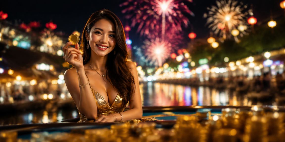 Người chơi tại chợ đêm Nha Trang tham gia trò chơi bài và cá cược trực tuyến buổi tối